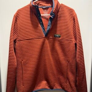 L.L. Bean Quilted Rust and Navy Pullover